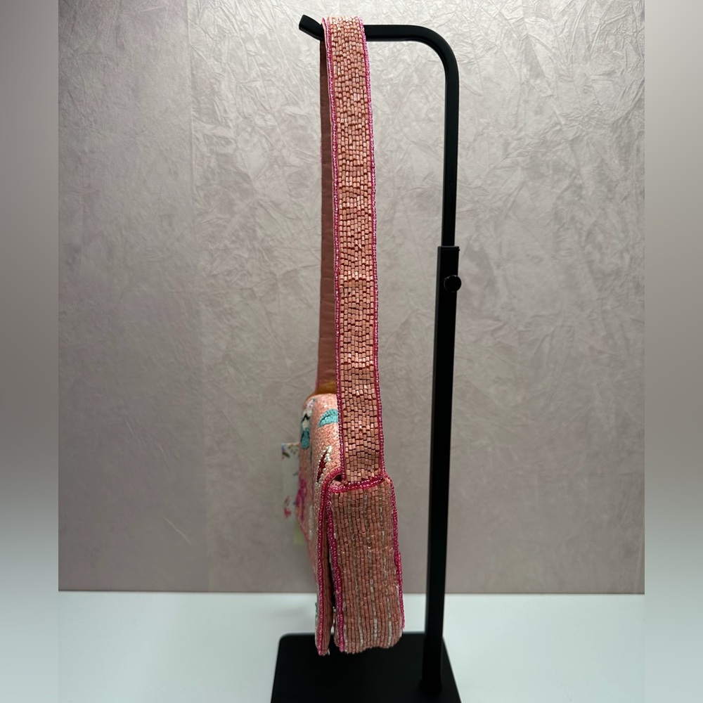 Charming Pink Beaded Shoulder Bag - Picture 6 of 14